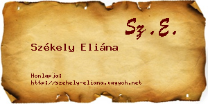 Székely Eliána névjegykártya